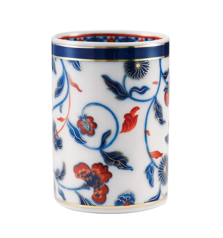 picture 1 Porcelain pencil container with red and cobalt decorative elements - Vista Alegre