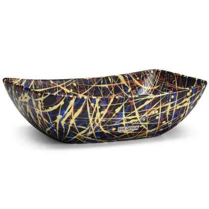 Zdjęcie Unikalna umywalka 50 cm VIRGO BASIC – PUNK, czarny, lakier matowy