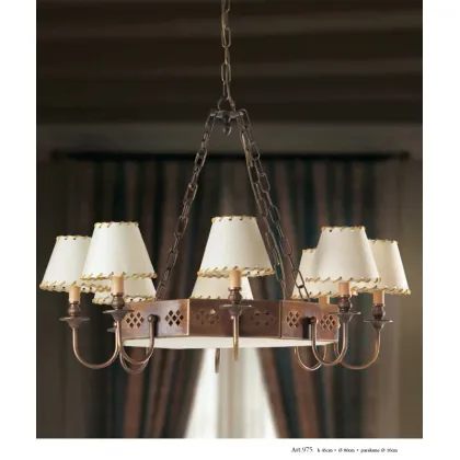 Zdjęcie Luksusowy żyrandol z ośmioma światłami z pergaminowymi kloszami - Il Paralume Marina