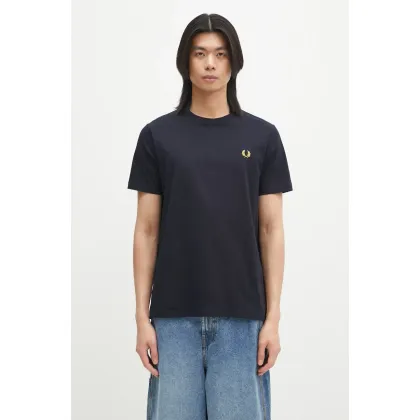 Zdjęcie Fred Perry t-shirt bawełniany męski kolor granatowy gładki M1600.W75