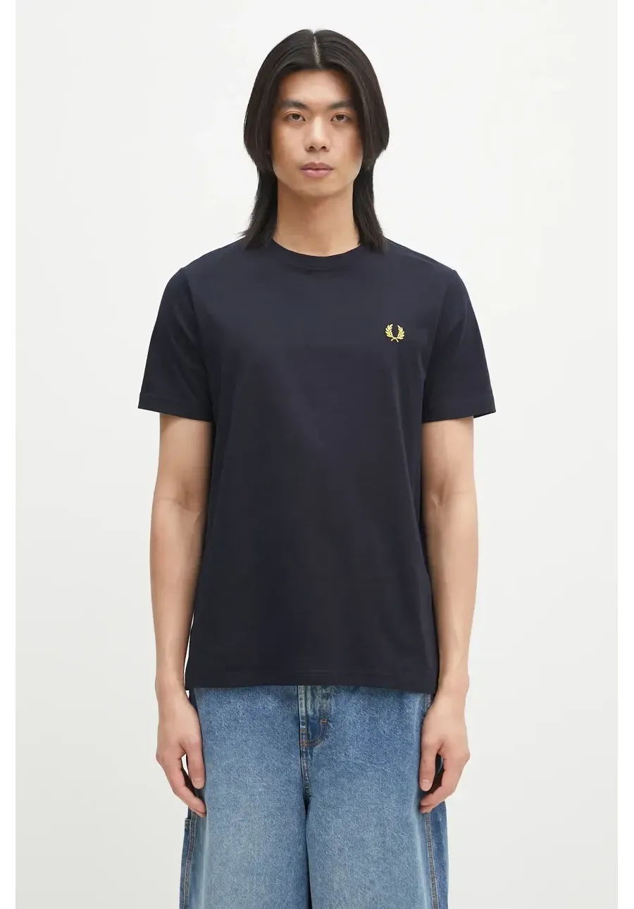 obrazek 1 Fred Perry t-shirt bawełniany męski kolor granatowy gładki M1600.W75