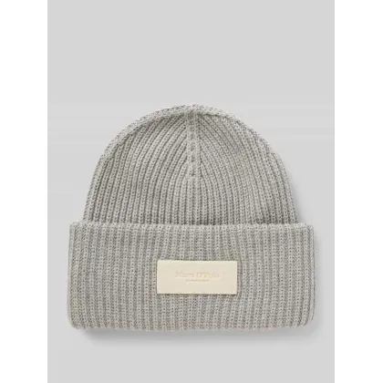 Zdjęcie Czapka beanie z czystej bawełny z naszywką z logo