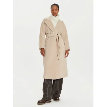 Zdjęcie Weekend Max Mara Płaszcz wełniany Tempera 2425016102 Beżowy Regular Fit
