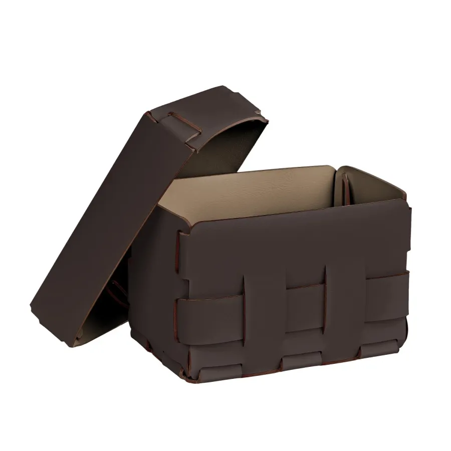 obrazek 2 Piękny mały koszyk Bottega 12x19xH13 cm w kolorze czekoladowym