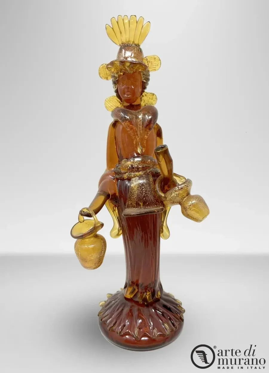 obrazek 1 Japońska rzeźba gejsza w szkle Murano