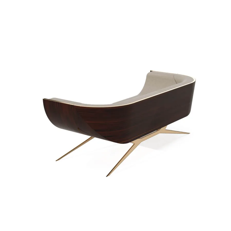obrazek 4 Luksusowa dwuosobowa sofa z drewna żelaznego do salonu