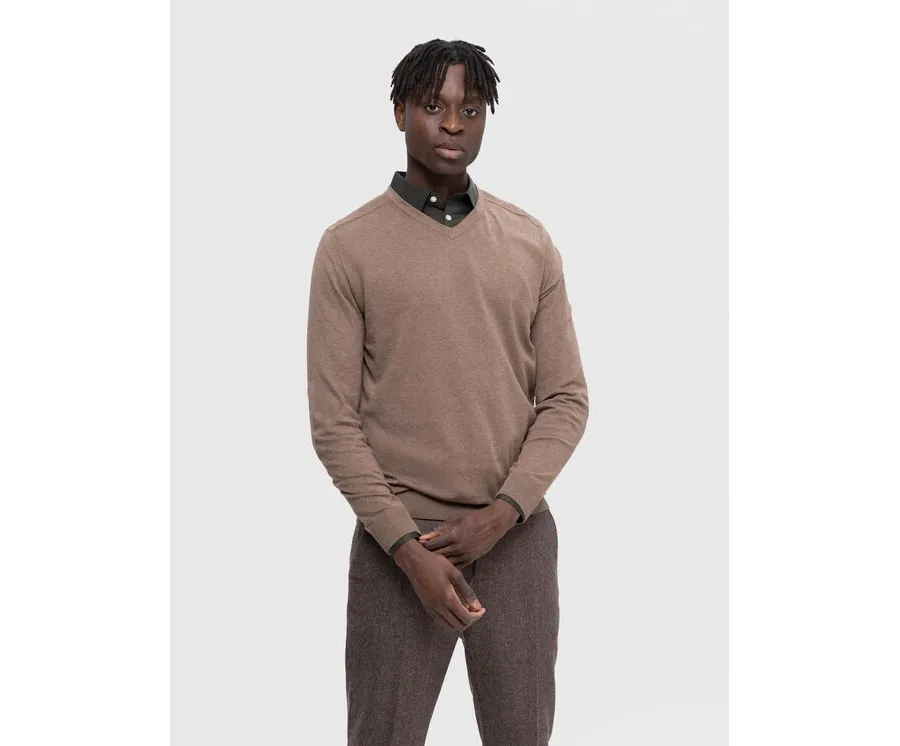 obrazek 1 Selected Homme Sweter 16090147 Beżowy Regular Fit