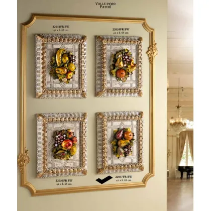 Picture Ceramic painting with fruit and Swarovski on grapes - Valle d'oro Patchi