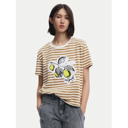 Zdjęcie Desigual T-Shirt Lemon 25SWTKAE Beżowy Regular Fit