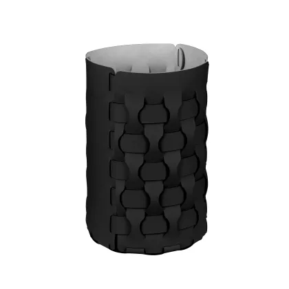 Zdjęcie Czarny pleciony koszyk Dubai Ø22хH35 cm wykonany ze skóry