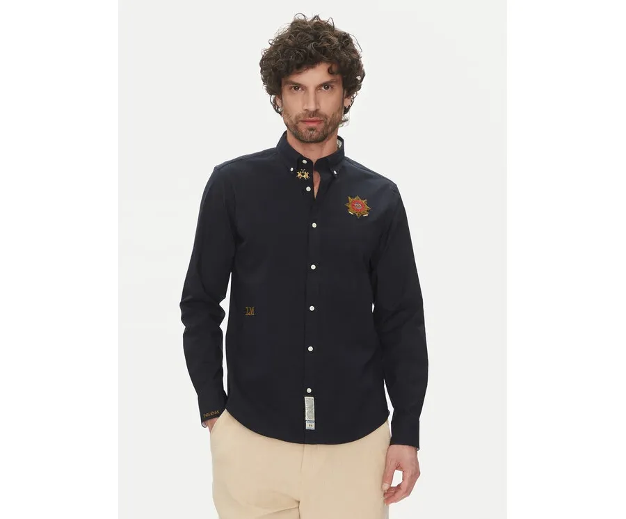 obrazek 1 La Martina Koszula Anselmo MACG01 OX092 Granatowy Regular Fit