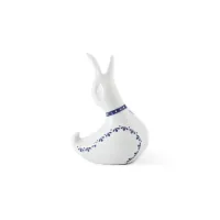 Zdjęcie Oryginalny tryskacz z porcelany w kształcie gęsi z niebieskim zdobieniem - Leander