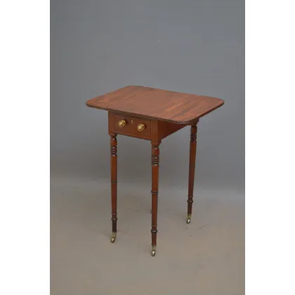 Zdjęcie Świetny gregoriański stół roboczy Pembroke, o wyprofilowanym blacie z trzcinową krawędzią - antyk