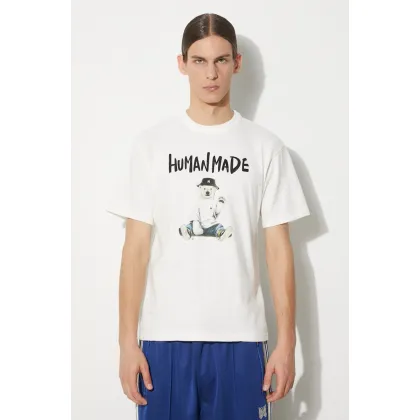 Zdjęcie Human Made t-shirt bawełniany Graphic męski kolor biały z nadrukiem HM27TE016