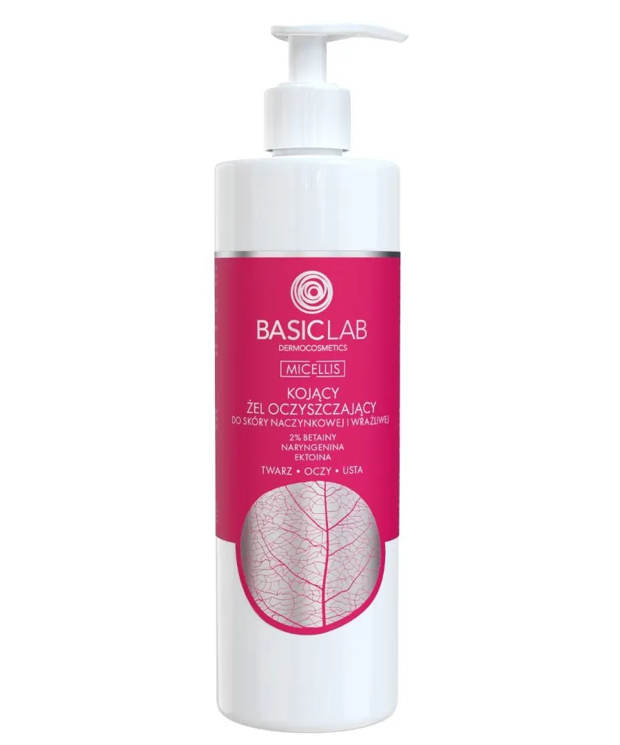 obrazek 1 BasicLab Kojący żel oczyszczający do skóry naczynkowej i wrażliwej 300 ml Basiclab Dermocosmetics