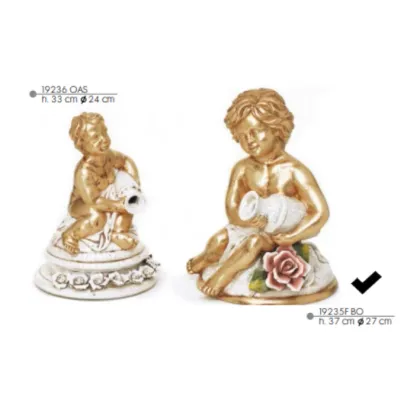 Zdjęcie Ceramiczny chłopiec z dzbankiem i różą - Valle d'oro Patchi