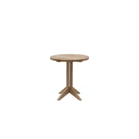 Picture Macao round single-leg cocktail table made of teak