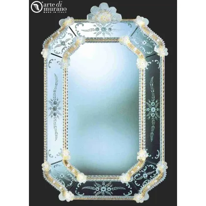 Zdjęcie Weneckie lustro w eleganckiej ramie ze szkła Murano