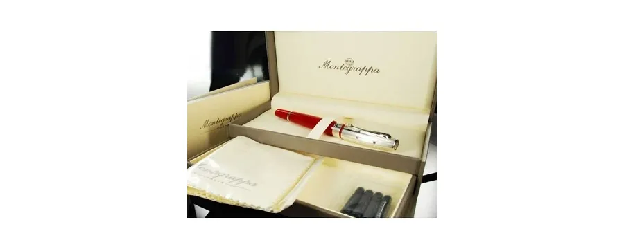 obrazek 6 Red Fountain Pen Miya Argento Celluloid Montegrappa