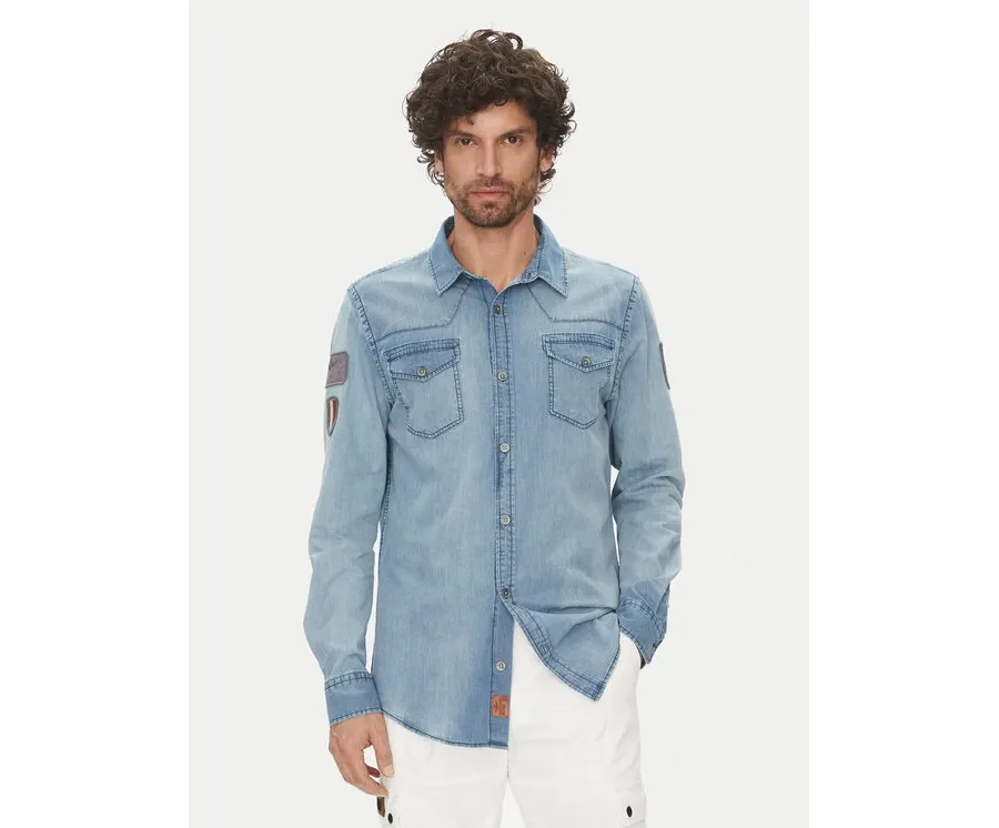 obrazek 1 Aeronautica Militare Koszula jeansowa 251CA1281CT3527 Błękitny Regular Fit