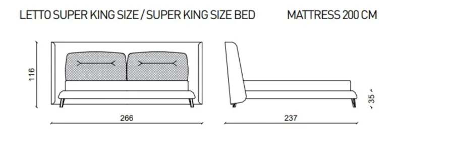 obrazek 3 Designerskie łóżko Angelina z zagłówkiem, super king size - Ulivi Salotti