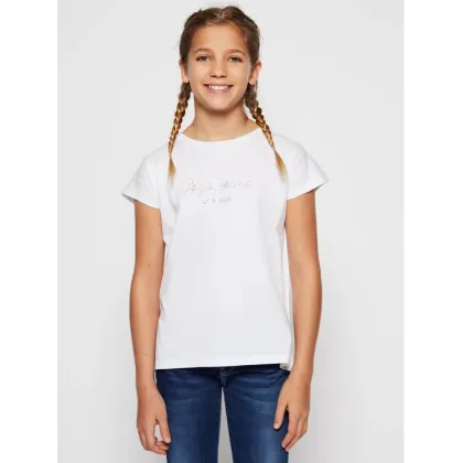 Zdjęcie Pepe Jeans T-Shirt Nuria PG502460 Biały Regular Fit