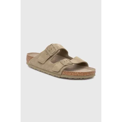 Zdjęcie Birkenstock klapki zamszowe Arizona SFB męskie kolor zielony 1019045