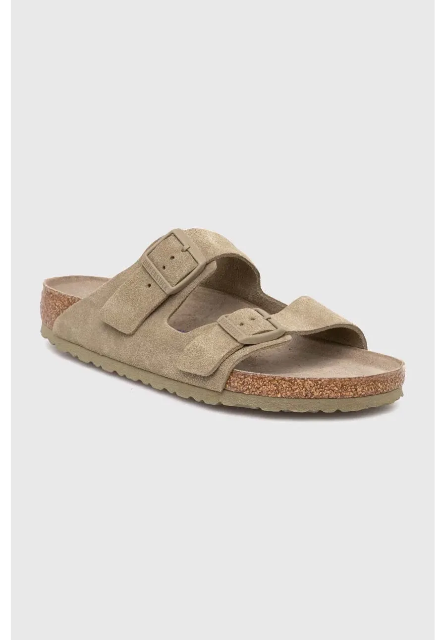 obrazek 1 Birkenstock klapki zamszowe Arizona SFB męskie kolor zielony 1019045