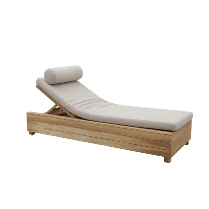 Zdjęcie Klasyczny leżak Venezia z drewna tekowego do ogrodu lub na taras