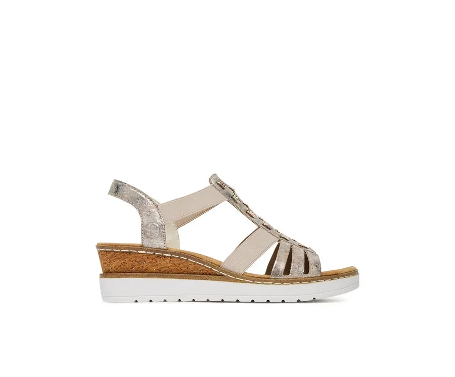 obrazek 1 Rieker Sandały V3822-90 Srebrny