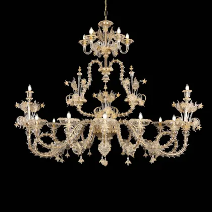 Zdjęcie Prestiżowa włoska lampa sufitowa - szkło murano wykonane ręcznie