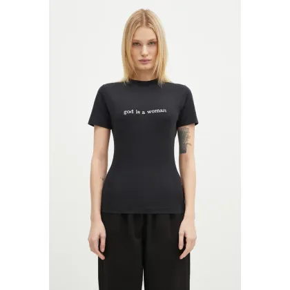 Zdjęcie VETEMENTS t-shirt bawełniany God Is A Woman Fitted Hourglass damski kolor czarny WA66TR620B