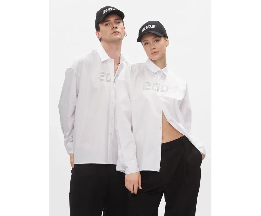 obrazek 1 2005 Koszula Glittered Biały Relaxed Fit