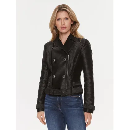Zdjęcie Guess Kurtka z imitacji skóry Olivia Moto Jacket W3YL25 WFIR2 Czarny Regular Fit