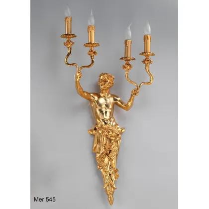 Zdjęcie Elegancki kinkiet wykonany z pozłacanych odlewów z brązu