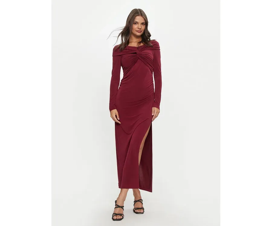 obrazek 1 ViCOLO Sukienka wieczorowa TS0240 Bordowy Slim Fit