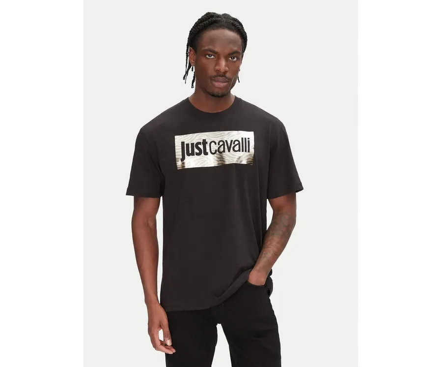obrazek 1 Just Cavalli T-Shirt 78OAHT15 Czarny Regular Fit