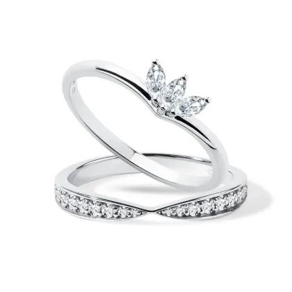 Zdjęcie Zestaw pierścionków z białego złota KLENOTA