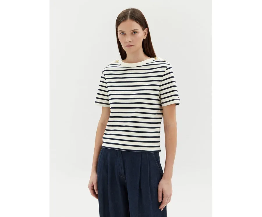 obrazek 1 Tommy Hilfiger Bluzka WW0WW42907 Écru Regular Fit