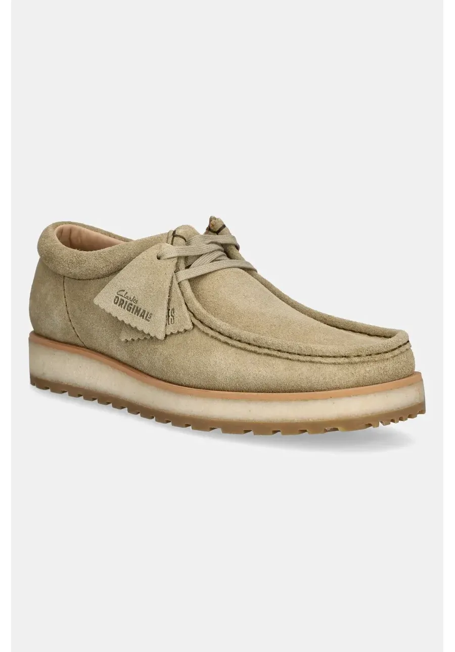 obrazek 1 Clarks Originals półbuty zamszowe Walla Scout Lo damskie kolor beżowy na płaskim obcasie 26180446