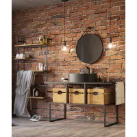 Picture Exclusive Albany bathroom set made of lacquered iron and oak
