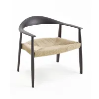 Picture Armchair made of ash and hand-woven straw or covered with fabric, eco-leather or Odyssèe leather - Colico