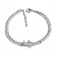 Picture Italian bracelet Made of rhodium-plated silver and white zircons