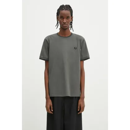 Zdjęcie Fred Perry t-shirt bawełniany męski kolor zielony gładki M1588.U70