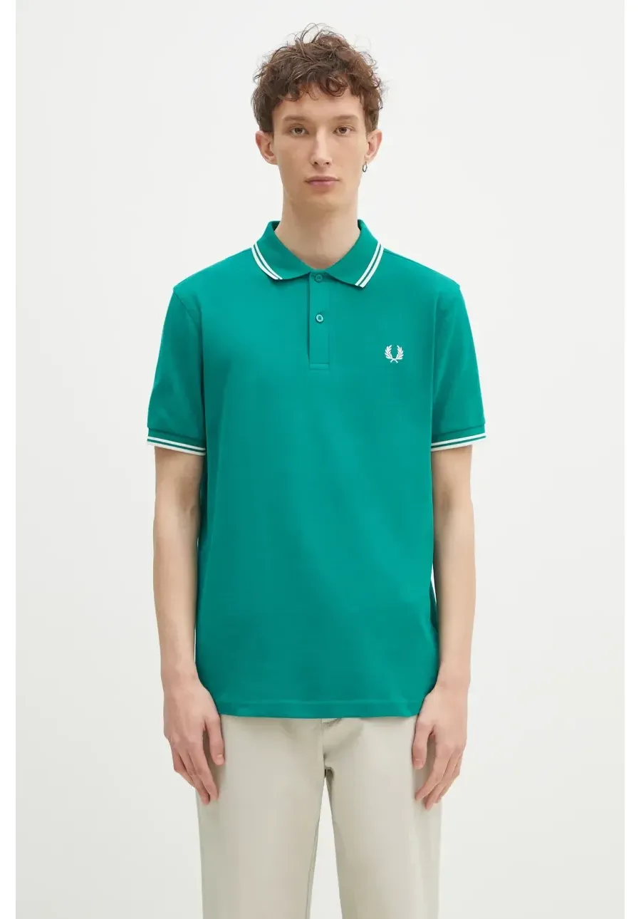 obrazek 1 Fred Perry polo bawełniane kolor zielony z aplikacją M3600.Y37