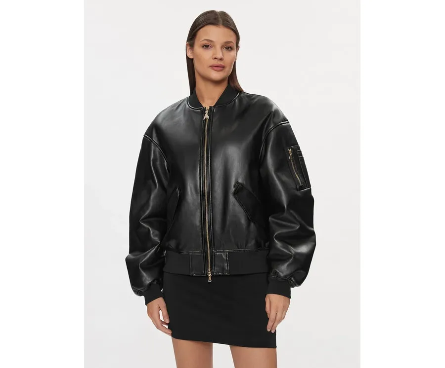 obrazek 1 Patrizia Pepe Kurtka z imitacji skóry 8O0123/E005-K103 Czarny Regular Fit
