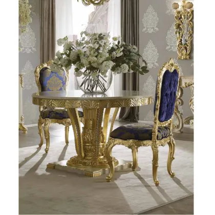 Zdjęcie Wyjątkowy okrągły stół jadalniany w stylu klasycznym