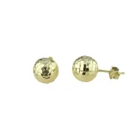 Picture Elegant carved ball-shaped earrings with a diameter of 10 mm