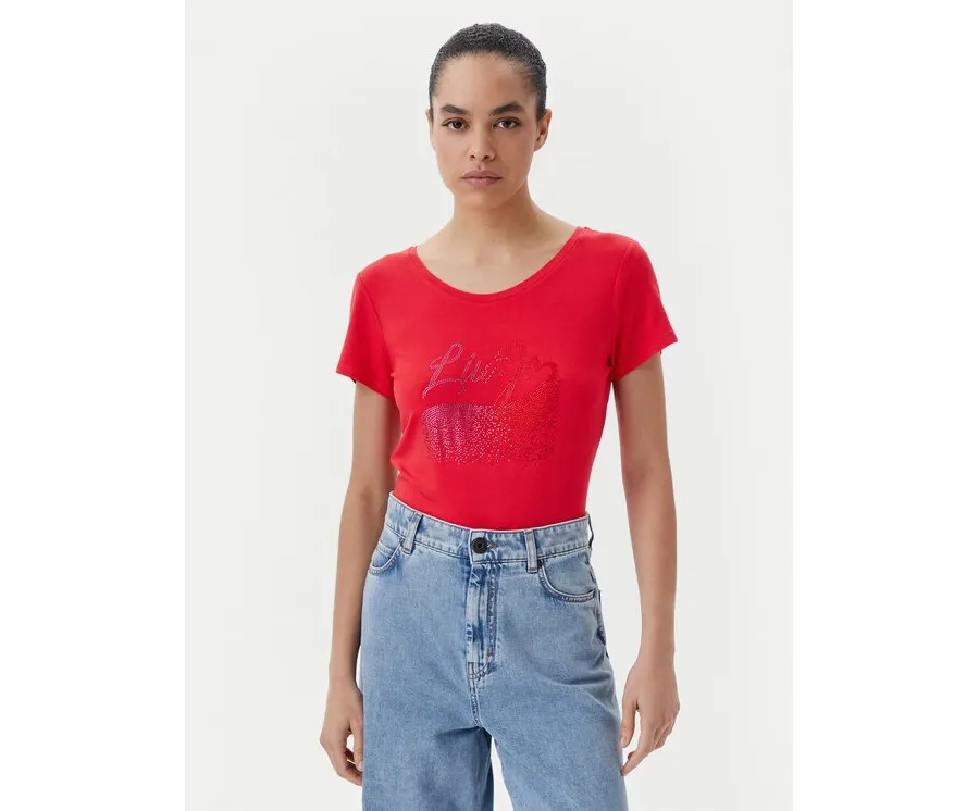 obrazek 1 Liu Jo Beachwear T-Shirt VA5157 JS360 Czerwony Regular Fit