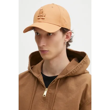 Zdjęcie New Era czapka z daszkiem bawełniana kolor brązowy z aplikacją 60595155